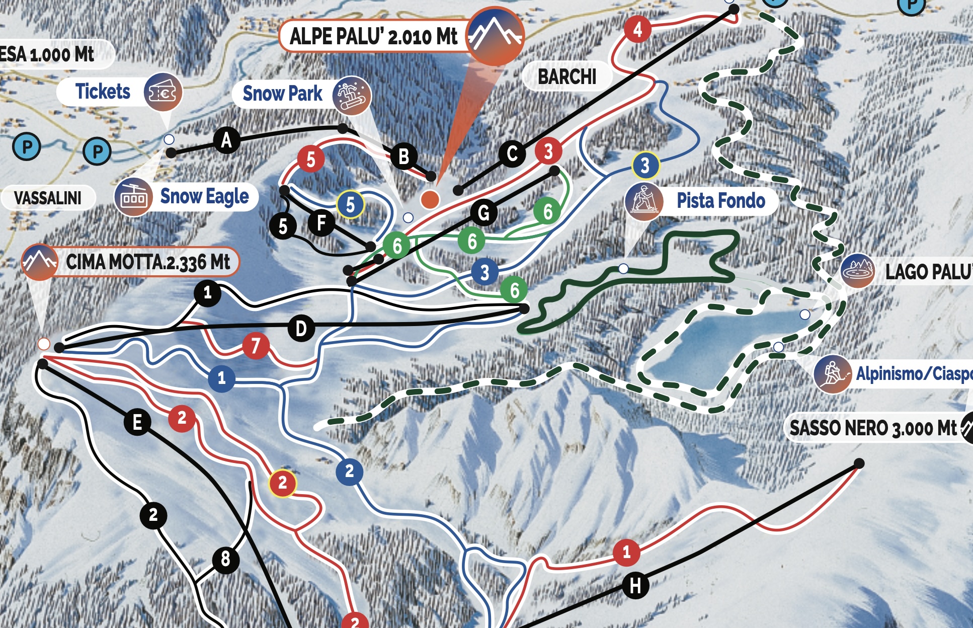 Mappa delle piste di Valmalenco Ski