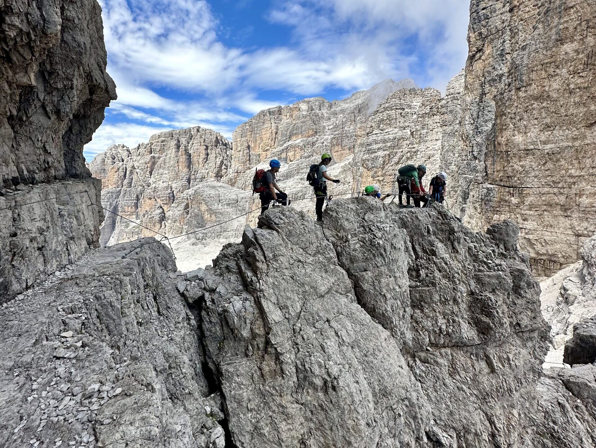 Passaggio difficile sulle Bocchette Centrali
